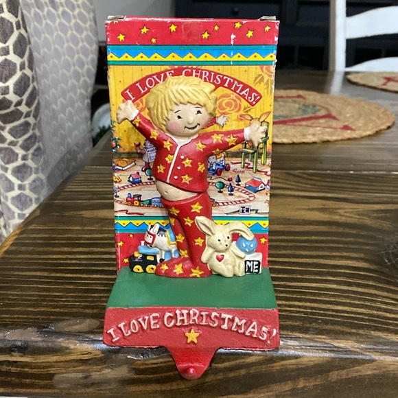 MIDWEST Mary Engelbreit I LOVE CHRISTMAS Cast Iron CHRISTMAS STOCKING HOLDER - Picture 1 of 4